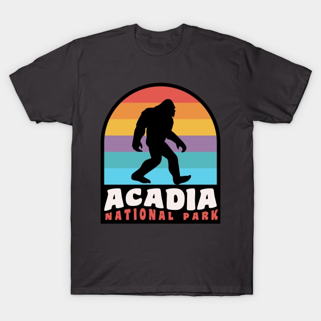 Acadia National Park Bigfoot Sasquatch Bar Harbor T-Shirt by PodDesignShop